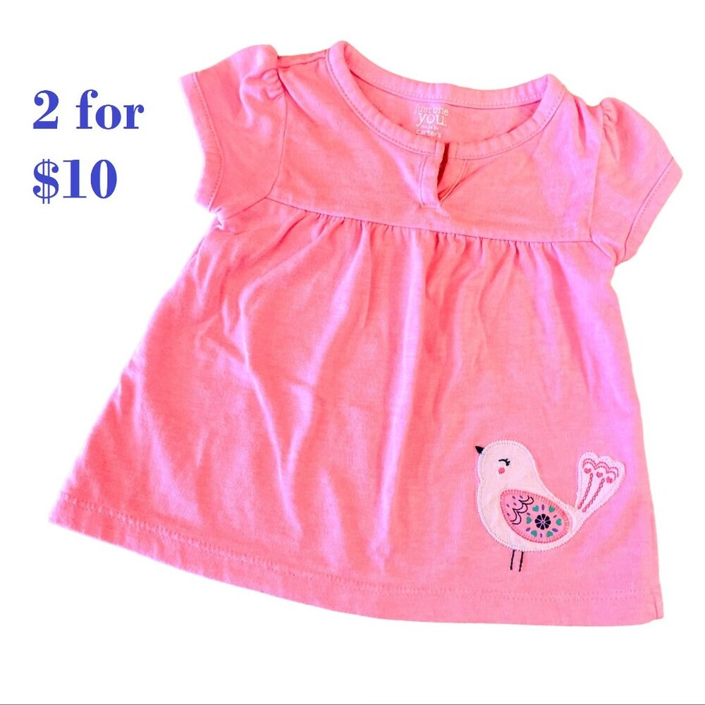 Just One You Carters Baby Girl Dress sz 3M in Pink with Bird Applique